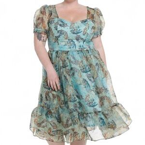 Thorn & Fable The Birth Of Venus Mesh Puff Sleeve Dress Plus Size